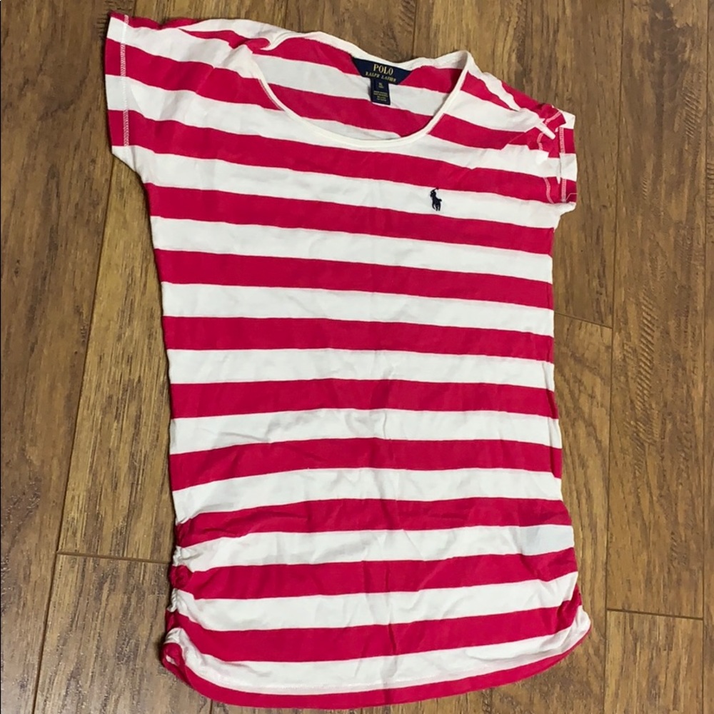 Polo Ralph Lauren stripped pink and white top